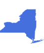 New York State Blue Silhouette